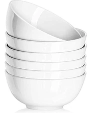 Ultra-Strong 22 Ounce Soup Bowls, Cereal Bowl, 6 inch Bowls Set, White Cerami...