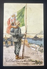 Calendarietto militare 1912 soldato italiano bandiera sabauda ill. A. Russi 