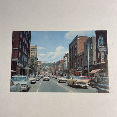 Downtown Street Scene, Morgantown, West Virginia WV Vintage Postcard Industrial