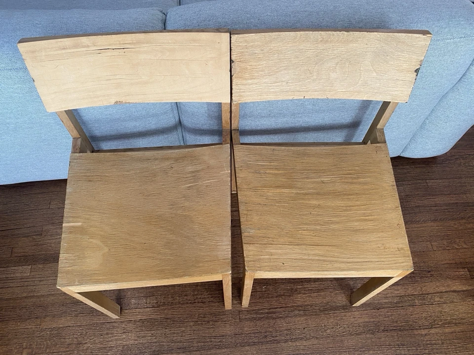 Sillas modernistas de madera contrachapada, par (2) Alemania años 60 Foto 3 de 4