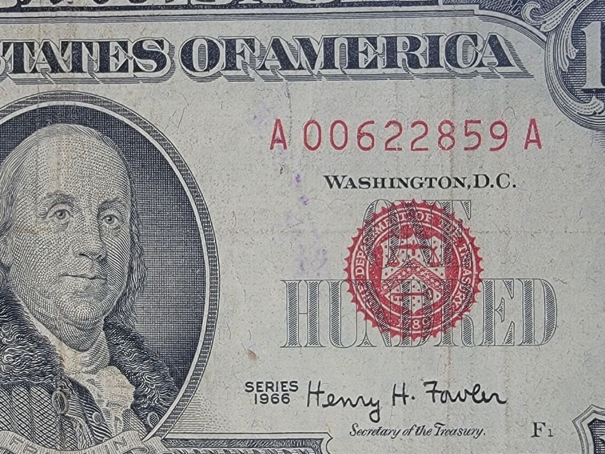 1966 Red Seal - $100 - Legal Tender | eBay