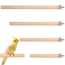 Wooden Bird Perches for Parrots, 4PCS Adjustable Cage Accessories for Birds