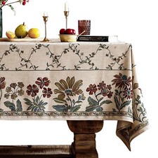Designer Linen French Tablecloth for Rectangle Table,Fall Country Breathable ...