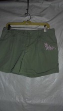 ROUTE 66, ORIGINAL CLOTHING CO.OLIVE SHORTS,TOLL UP CUFFS. SZ 14 1/2.WAIST 32"