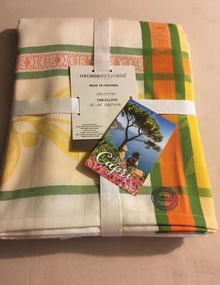 Villa Capri World Traveler Jacquard Tablecloth Made in Portugal - New - 60 X 84 