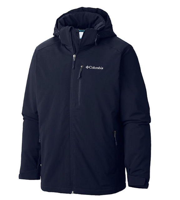 Columbia Men's Tall Gate Racer Hooded Insulated Soft shell Jacket Navy XLT NWT | eBay