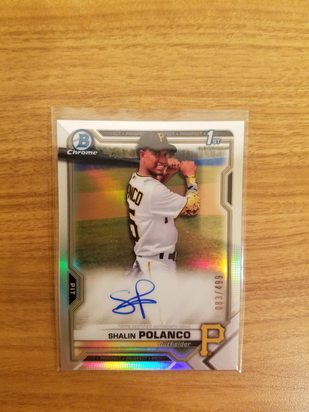 2021 Bowman Chrome Autograph Shalin Polanco Refractor 83/499