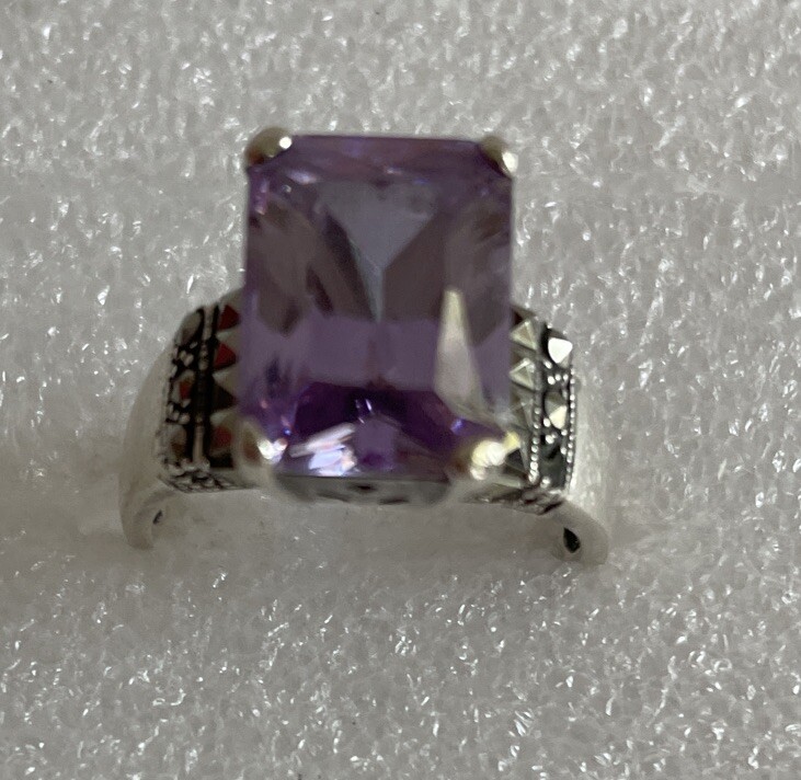 Size 9.5 Light Purple Rectangular Stone Fashion R… - image 2