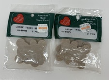 1994 Lara's Crafts (4) Unfinished Hardwood 2" Tall Large Teddy Bear Cutouts