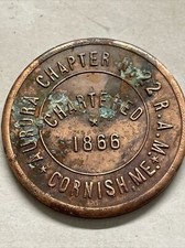 vintsge masonic jeton or medal 1866