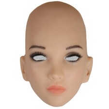 TRANSKIN Realistic Silicone Female Halloween Party Mask for Crossdresser Cosplay