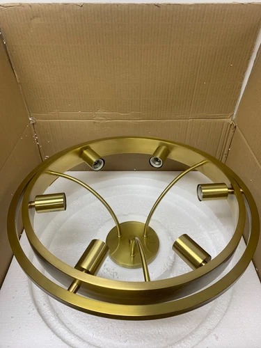 Hudson Valley Lighting 2721-AGB Chambers 6 Light 21" Semi-Flush Ceiling Fixture  - Picture 3 of 3