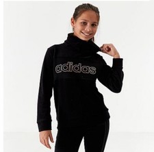 adidas Originals Girls Funnel Neck Pullover Sweratshirt - M Faux Suede