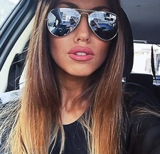 Large Silver STAR Mirror Lens Metal Aviator Hipster Big Fashion Sunglasses 215 L