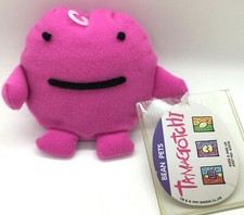 Bandai Tamagotchi Bean Pet Pink Plush VTG 1997 New Old Stock with Tags 4"