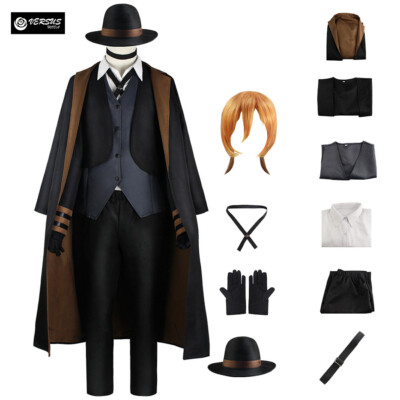 Set Nakahara Stray Kleid Perücke Karneval Cosplay Chuya Dog Anime STDOG01
