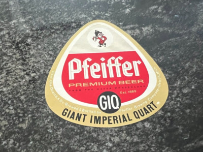 D) PFEIFFER BEER GIANT IMPERIAL QUART BOTTLE LABEL PFEIFFER BREWING DETROIT MI