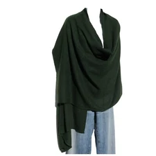 Cashmere | Shawl | 4 Ply| Hand Loomed | Nepal| Herringbone | Emerald Green