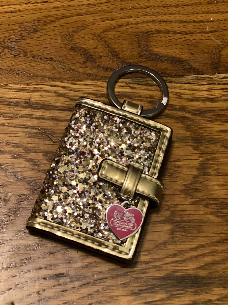 Coach Picture Frame Bag Charm Gold Sequins