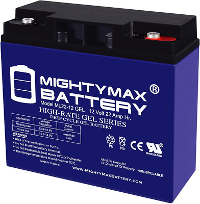 ML22-12GEL - 12 Volt 22 AH, GEL Type, Internal Thread (INT) Terminal, Rechargeab