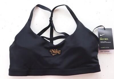 NIKE INDY LIGHT SUPPORT TIGHT STRAPPY SPORTS TRAINING BRA DC5545-010 WOMEN S L