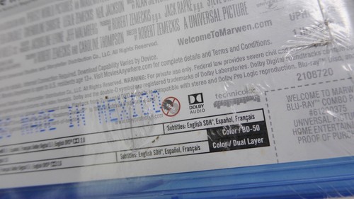 Welcome to Marwen (Blu-ray, 2018) NEW *TEAR IN SHRINK* - Imagen 4 de 5