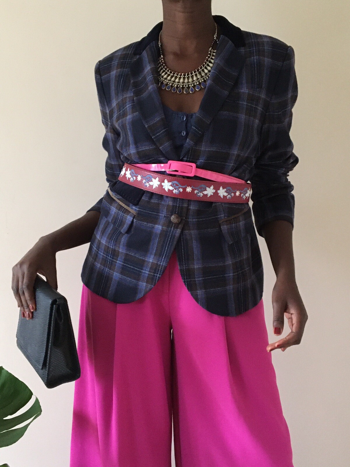 Rofa Fashion Group White Label Jacket blue ladies corduroy check vintage 80's M eBay