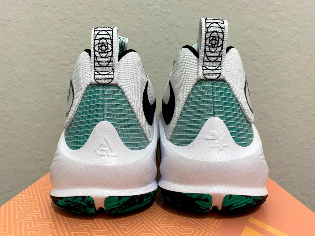 Nike Zoom Freak 3 Mens Sz 7.5 White Black Clear Emerald Green Giannis DA0694-101 Nike Nike Zoom Freak 3 Mens Sz 7.5 White Black Emerald Green  main image 4