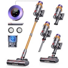 Denn Aspirapolvere Senza Fili 550W 45KPA Stick Hoover Modalità Auto Peli di Animali Domestici,Touch Screen,