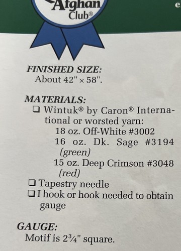 CROCHET Annie’s Afghan Quilt Club ~ “Christmas Basket Weave” ~ PATTERN ~ - Bild 2 von 2