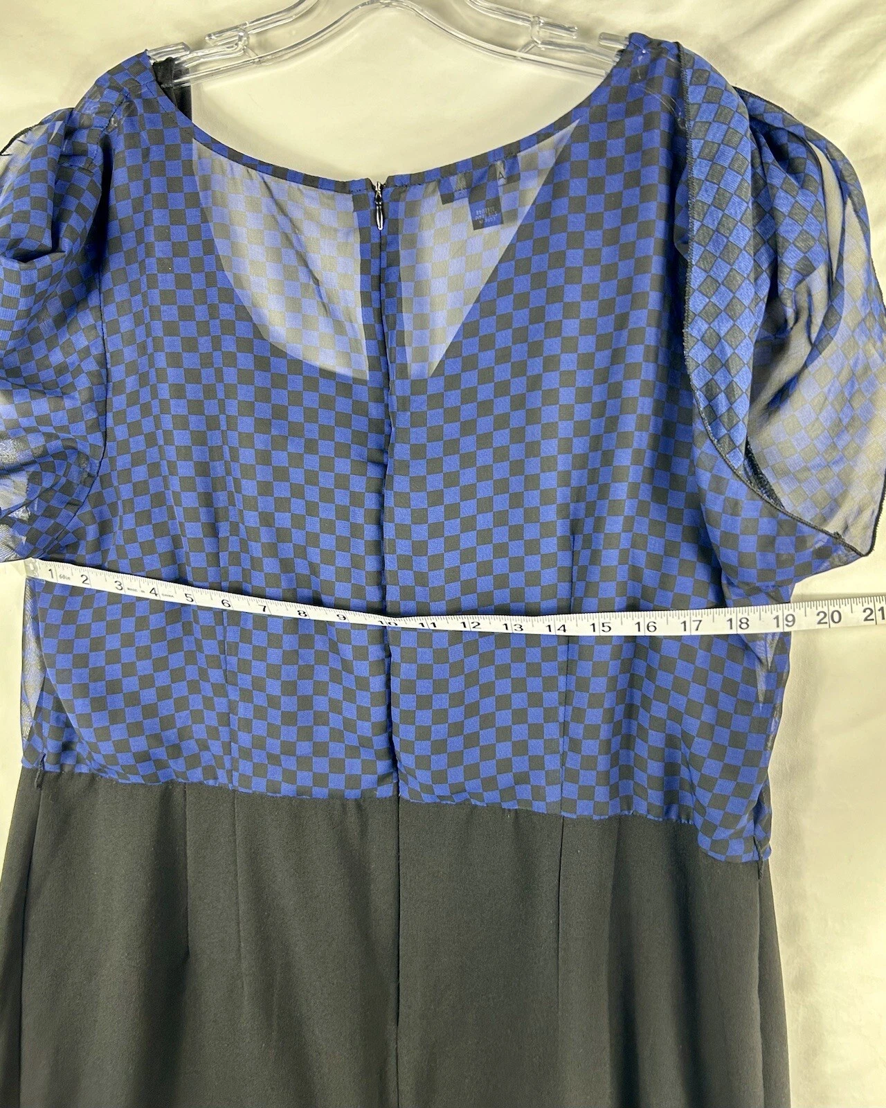 Abito gonna solida ALYX da donna nero e blu a scacchi taglia 22 W