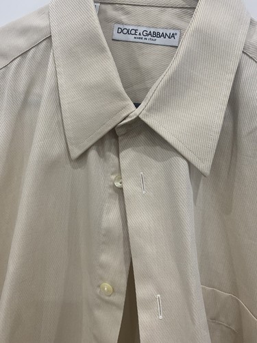 DOLCE GABBANA Men's Woven Cotton Cream 