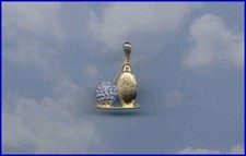 Blue Crystal Ball Gold Bowling Pin Balls Kegler Made in the USA