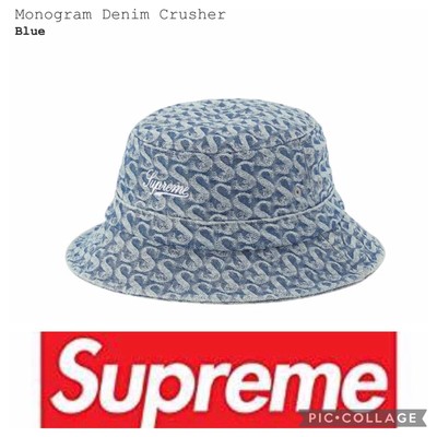 Supreme Monogram Denim Crusher Hat 