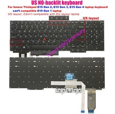 New US no-backlit keyboard for lenovo Thinkpad E15 Gen 2,E15 Gen 3,E15 Gen 4