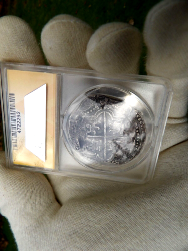 1613-17 Q BOLIVIA 8 REALES SHIPWRECK SILVER 8R COB COLONIAL COIN - Picture 7 of 13