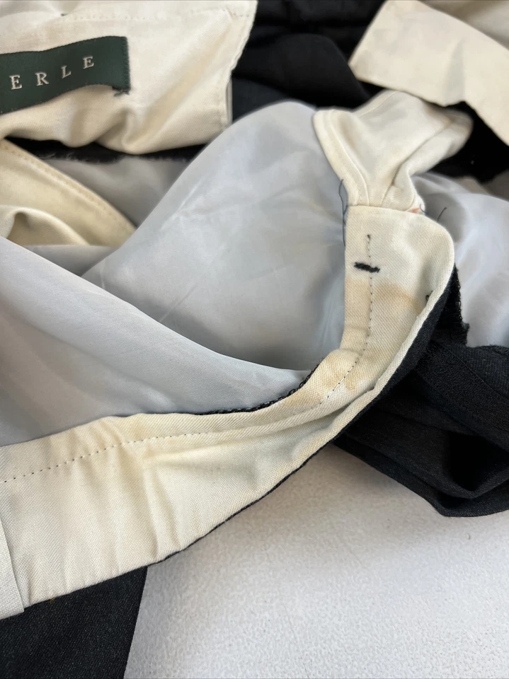 Berle 男式深灰色纯色羊毛正装裤 36X29 $178 — 第 3/4 张图片