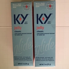 KY Jelly Classic Glide Water Based Lubricant 2oz - Pack of 2 EXP 06/2026