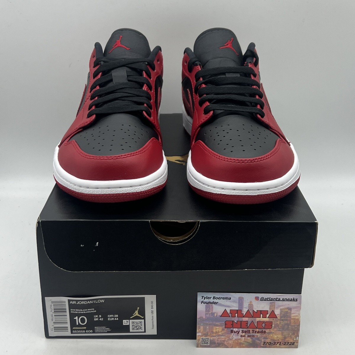 Size 10 - Air Jordan 1 Reverse Bred Red Black White Brand Size 10 - Air Jordan 1 Reverse Bred Red Black White Brand