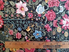 BTY William & May black floral In the Beginning Gray Sky Studio 1GSC1 fabric