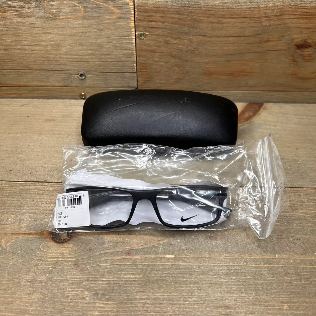 New Nike 7090 001 Matte Black Rectangle Eyeglasses Frames 53 17