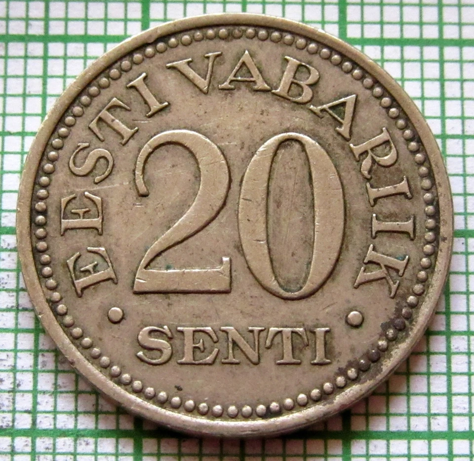 ESTONIA 1935 20 SENTI pre-WWII BALTIC STATE COINAGE 1 coin Estonia 1935 20 Senti - Image 3 of 4