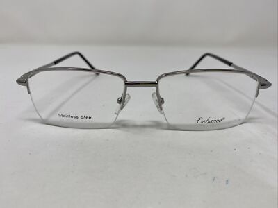 Enhance Eyeglasses Frame 3990 SHINY GUN 55-17-145 Gunmetal Half Rim Metal VD44