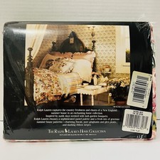 New Old Stock 1987 RARE Ralph Lauren ALLISON Multi Floral Flat Sheet-King