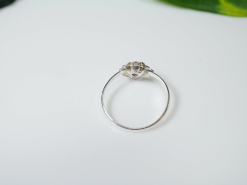 835 Silber Kinderring Ring Jugendstil Art Deco 1,325 cm Roter Besatz Facettiert - Bild 7 von 10