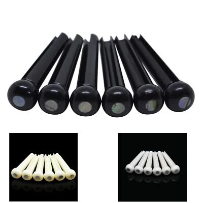 NORTHWEST GUITARS 6 Acoustic Guitar Bridge Pins Molded Plastic String End Pegs - Abalone Dot