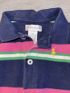 Ralph Lauren Bebe Nina 6 Mo A Rayas Azul Marino Blanco Rosa Verde Polo Rugby Mameluco Ebay