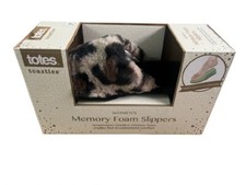 Totes Toasties Women's Memory Foam Slippers Animal Print Faux Fur Size Large 8-9