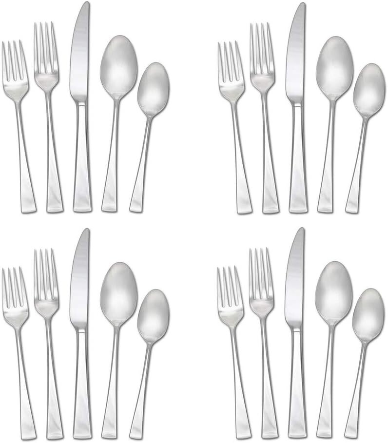 Modern 20-Piece Silverware Set in Shiny 18/10 Stainless Steel for Elegant Dining