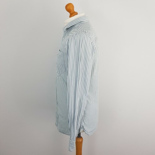 Levi Strauss & Co Mens Blue Stripe Long Sleeve Slim Fit Casual Shirt Top Size M - Picture 5 of 8